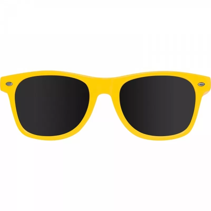 Żółte okulary przeciwsłoneczne reklamowe z nadrukiem