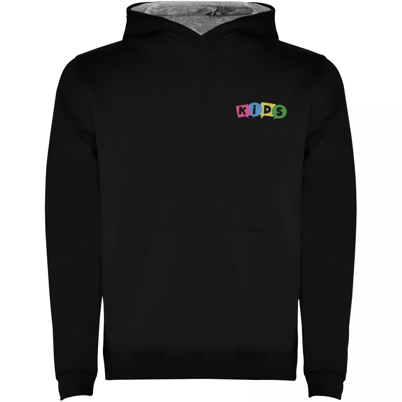 Dziecięca bluza z kapturem 280 g/m²  Roly Urban - Czarny-Marl Grey (K1067-BLACK-MARLGREY)