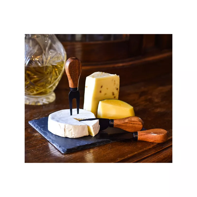 Zestaw do serów z tacą z łupka Queso - beżowy (R17163.13.O)