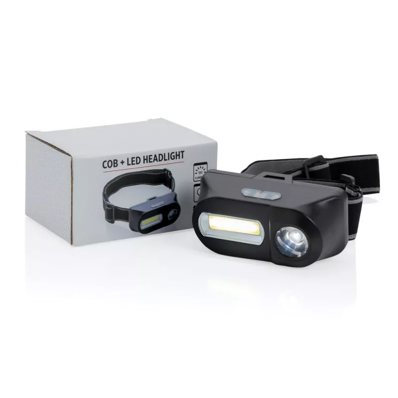 Latarka na głowę COB LED - czarny (P518.041)