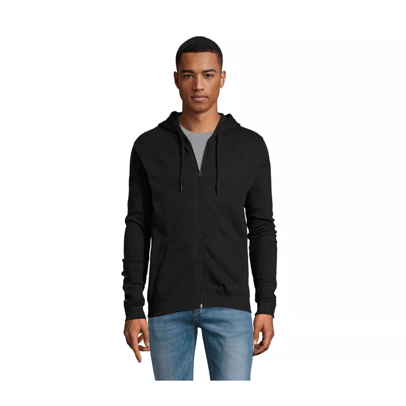 Bluza unisex z kapturem rozpinana 260 g/m² Sol's STONE - Czarny (S01714-BK)