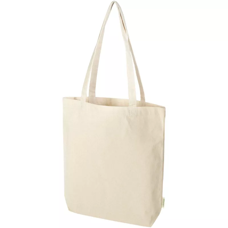 Odisha organiczna torba na zakupy z szerokim dnem z certyfikatem OCS o gramaturze 180 g/m², 11 l  - Piasek pustyni (12078206)