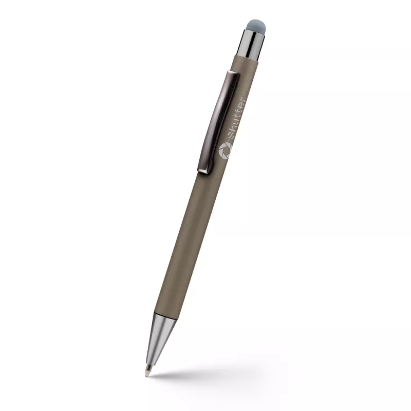 Długopis aluminiowy z touch pen-em | Ida - szary (V1376-19)