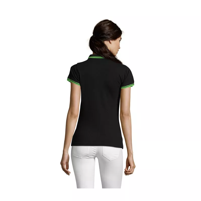 Polo damskie z piki 200 g/m² Sol's PASADENA WOMEN - Czarny/Limonka (S00578-BN)