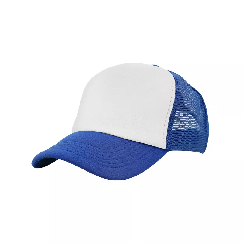 Czapka z daszkiem typu trucker z poliestru 120 g/m² #3803 - Biało-niebieski royal (HW-3803-WHITE/ROYAL)