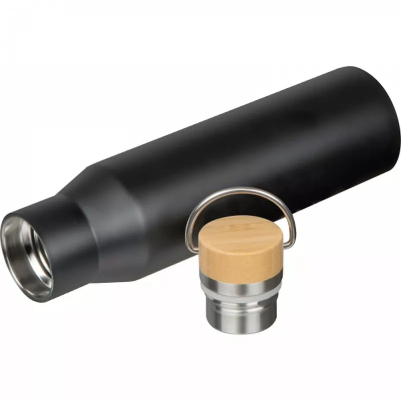 Butelka termiczna stalowa 550 ml ze stali z recyklingu MIRELLA - czarny (8389303)