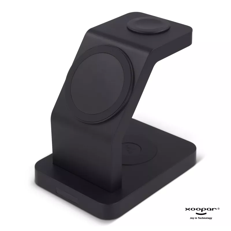 2708 | Xoopar Icon 3 in 1 Magnetic Wireless charger - czarny (LT41507-N0002)