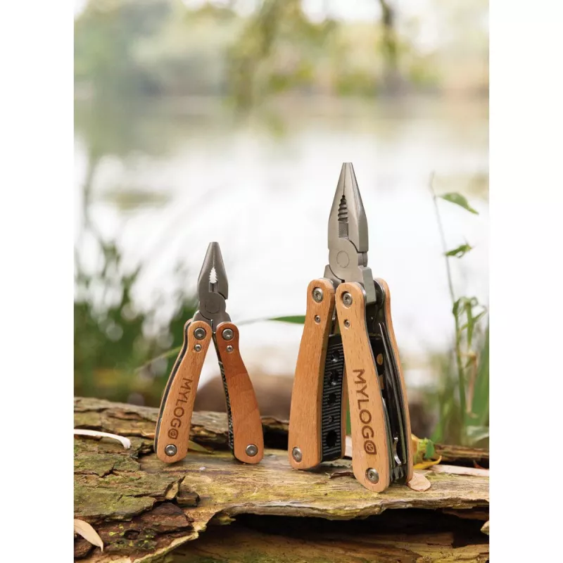 Mini narzędzie wielofunkcyjne, 12 el. - brązowy (P221.379)