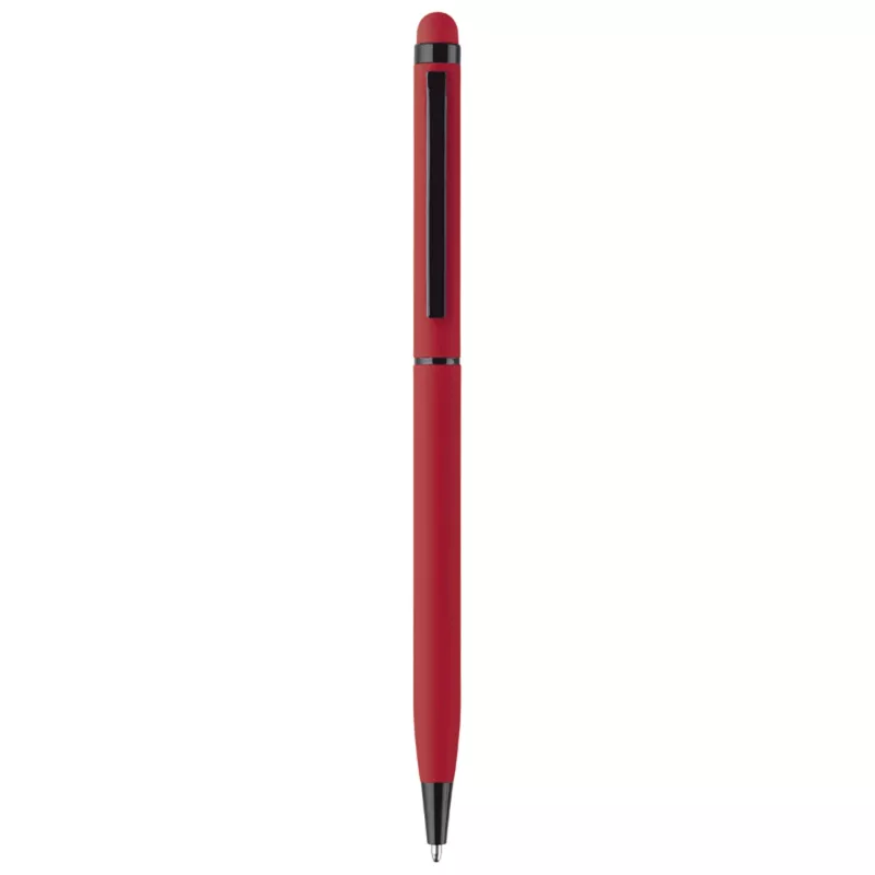 Długopis aluminiowy Stylus gumowany - czerwony (LT87761-N0021)