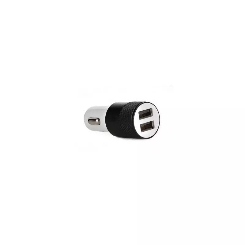 Metalowa ładowarka samochodowa x2 USB - black (EG014100)