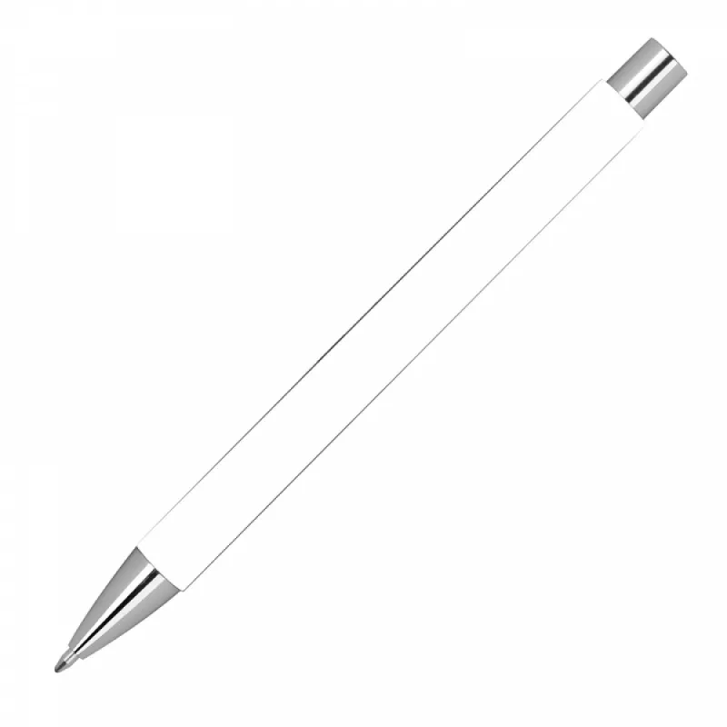 Długopis papierowy z metalowymi elementami - biały (1393506)