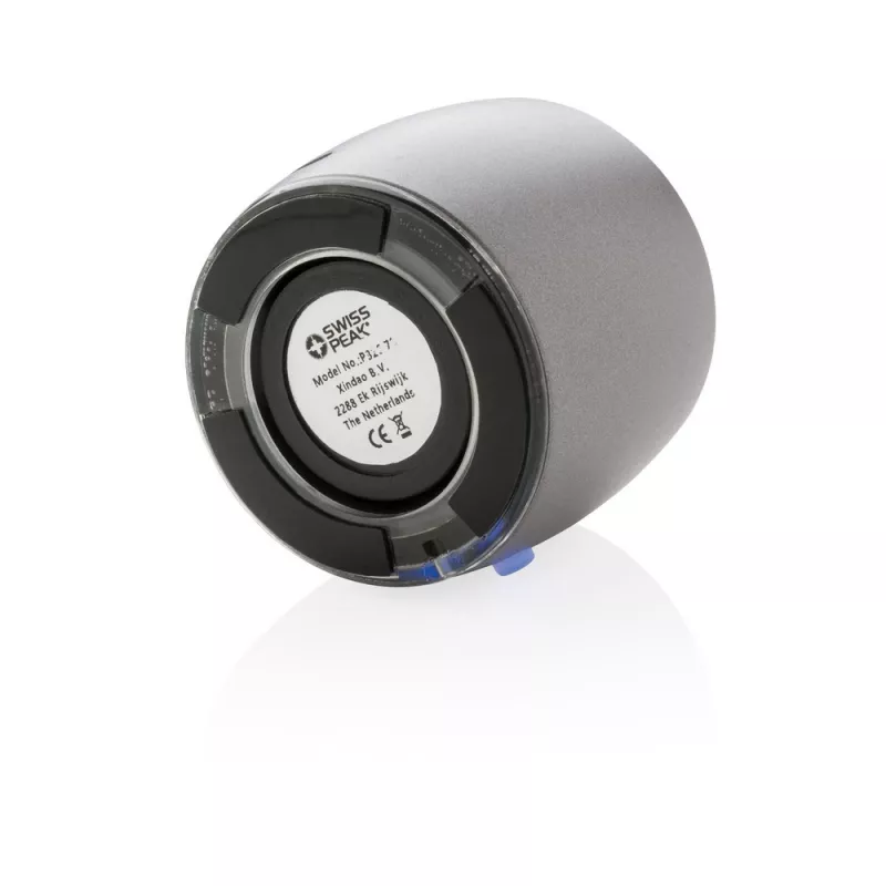 Basowy głośnik bezprzewodowy 3W Swiss Peak - szary, srebrny (P326.781)
