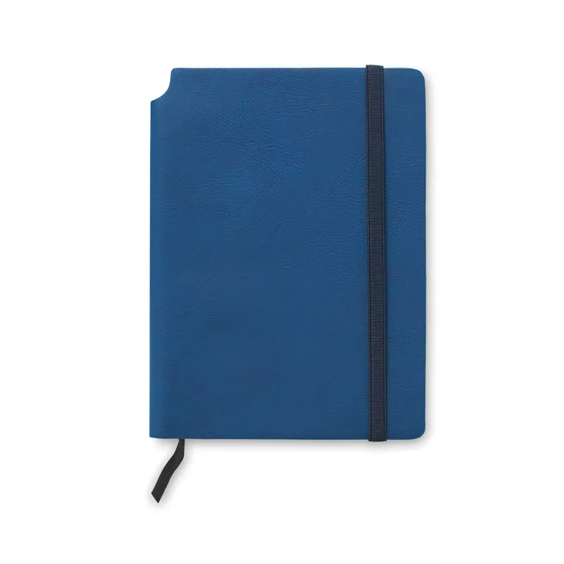 Notes A5 w okładce z PU 80 kartek w linię SOFTNOTE - Niebieski (MO9108-04)