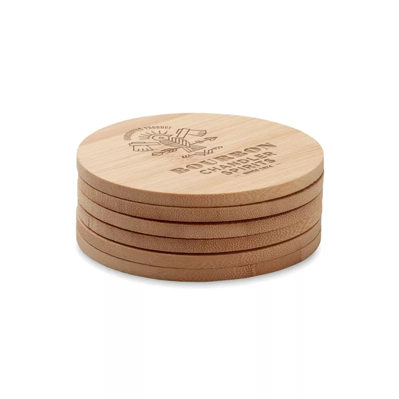 Zestaw 6 podkładek pod kubek z bambusa BAYIN SET - Drewna (MO6601-40)