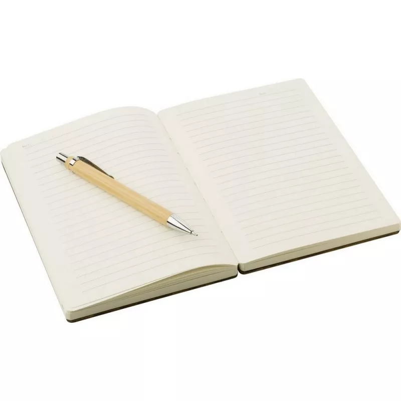 Bambusowy notatnik ok. B6 z długopisem - brązowy (V0217-16)
