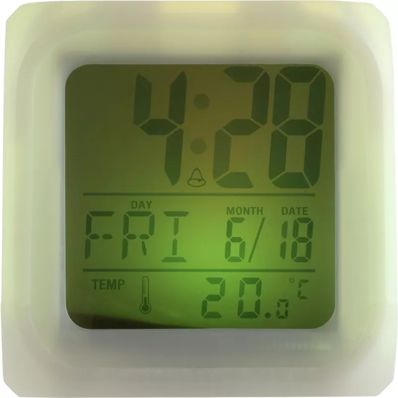 Zegar na biurko, budzik - biały (V3933-02)