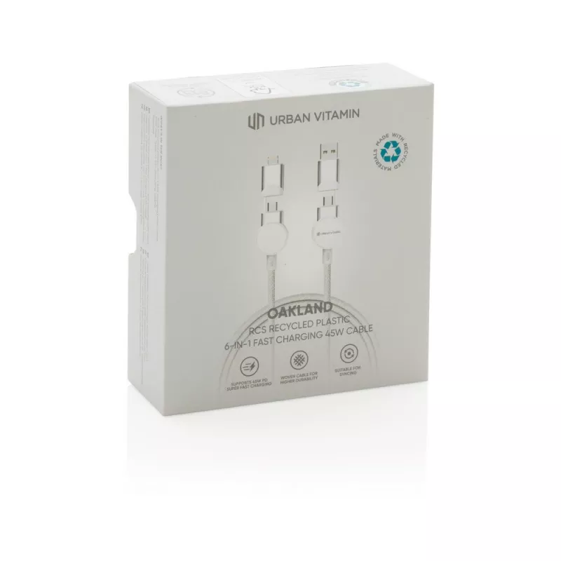 Kabel do ładowania 6 w 1 45W Urban Vitamin Oakland - biały (P302.703)
