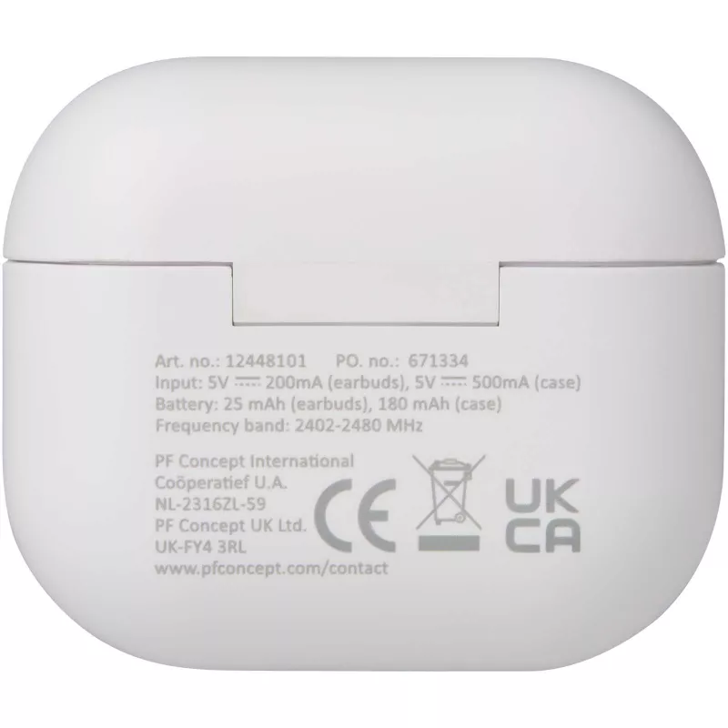 Altais zestaw słuchawkowy True Wireless z technologią Bluetooth® z tworzyw sztucznych pochodzących z recyklingu - Biały (12448101)