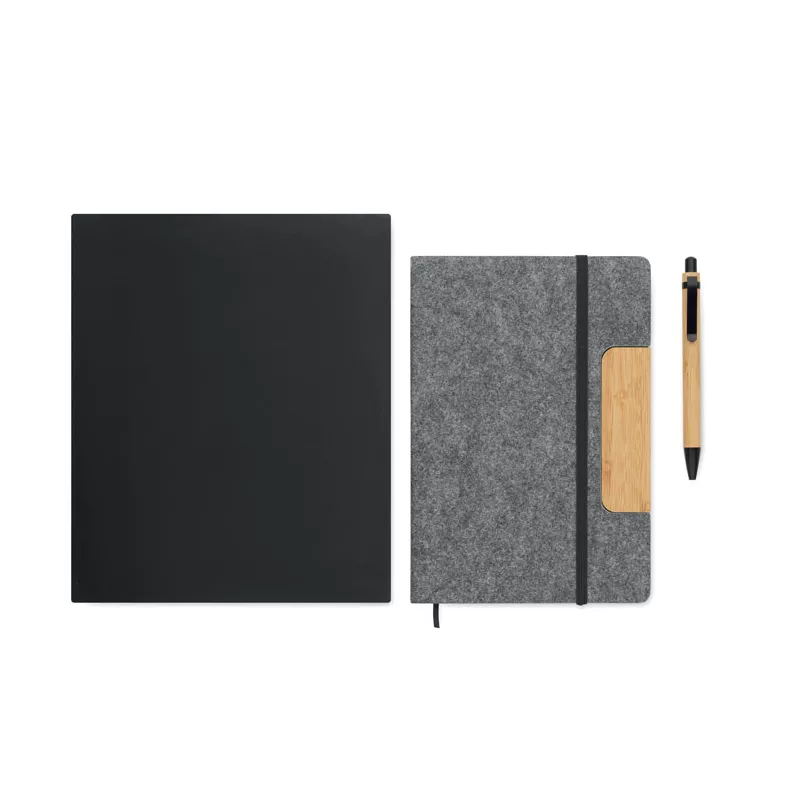 Notes A5 80 kartek w linię z długopisem NOTEMIX - Kamienny Szary (MO2390-15)