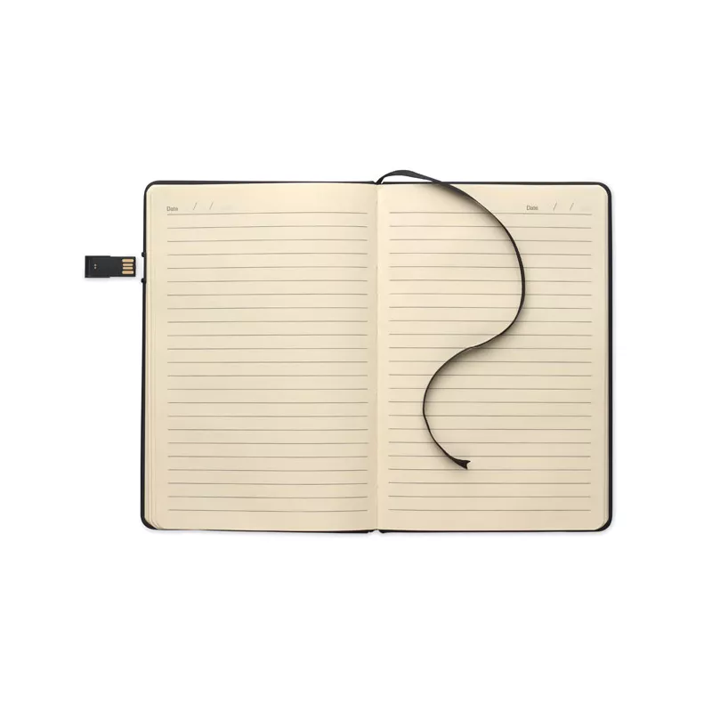 Notes A5 z USB 16 GB 80 kartek w linię USBNOTE - Czarny (MO2725-03)