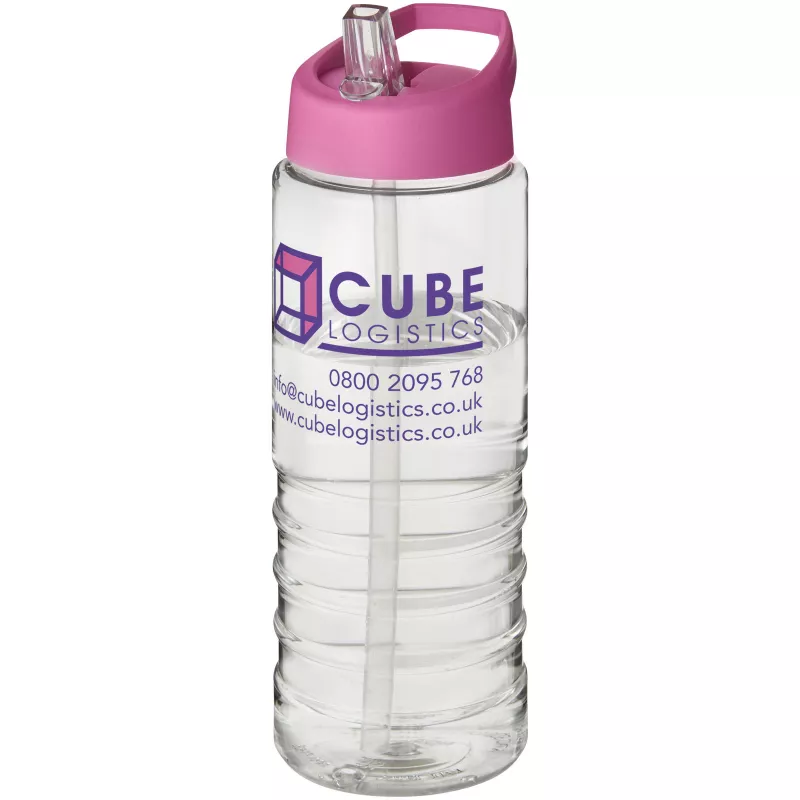 Bidon H2O Treble o pojemności 750 ml z wieczkiem z dzióbkiem - Przezroczysty-Różowy (21087710)