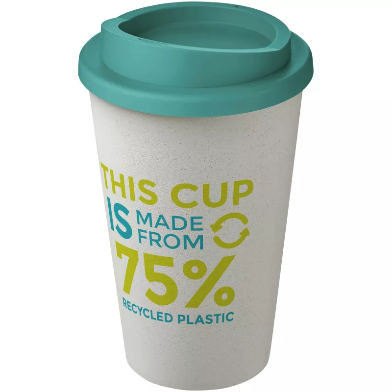 Kubek Americano Eco z recyklingu o pojemności 350 ml - Biały-Błękitny (21042219)
