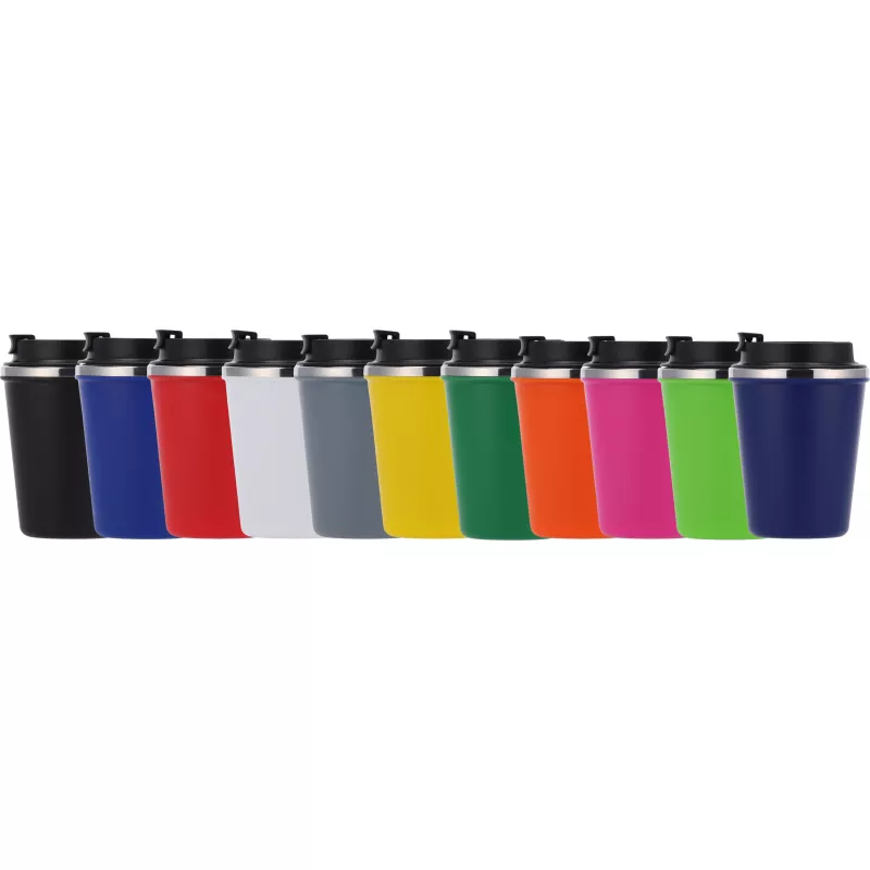 Kubek termiczny 350 ml z powłoką z recyklingu METODY - fioletowy (8496212)