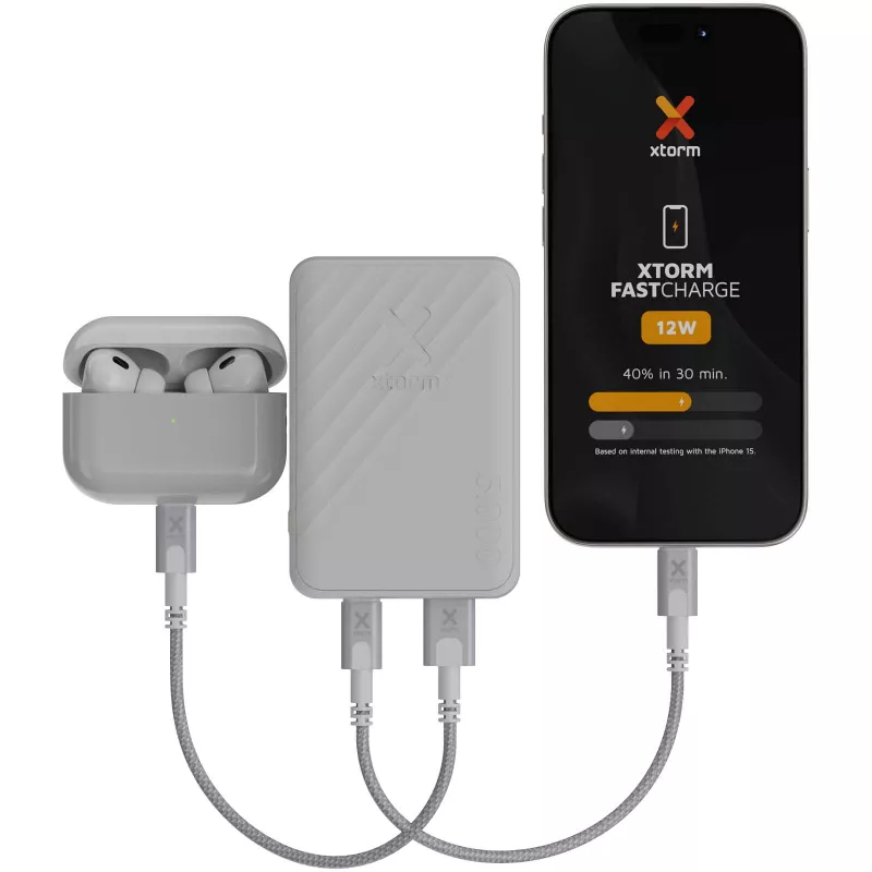 Xtorm Go2 powerbank 12 W 5000 mAh z szybkim ładowaniem  - Biały (12440901)