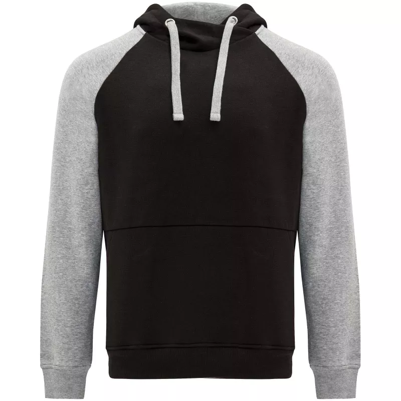Badet dwukolorowa bluza z kapturem unisex - Czarny-Szary melanż (R1058-BLACK-H_GREY)