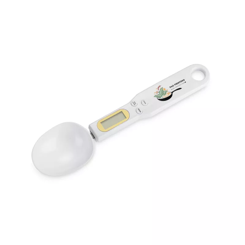 Łyżka z wagą elektroniczną SPOONI - biały (16254-01)