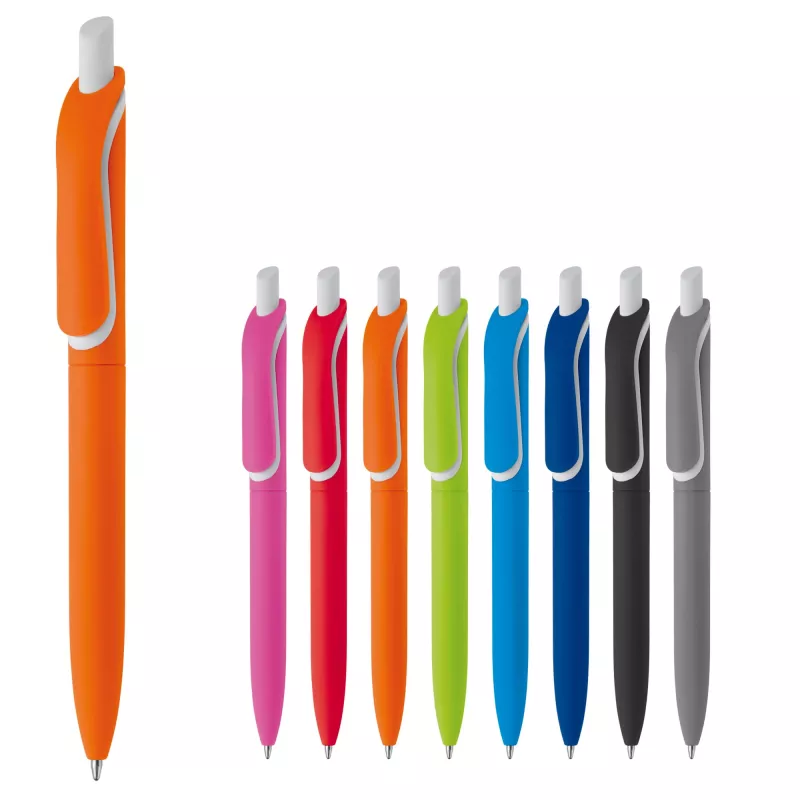 Delikatny w dotyku długopis Click Shadow Wyprodukowany w Niemczech - pomarańczowy (LT80120-N0026)