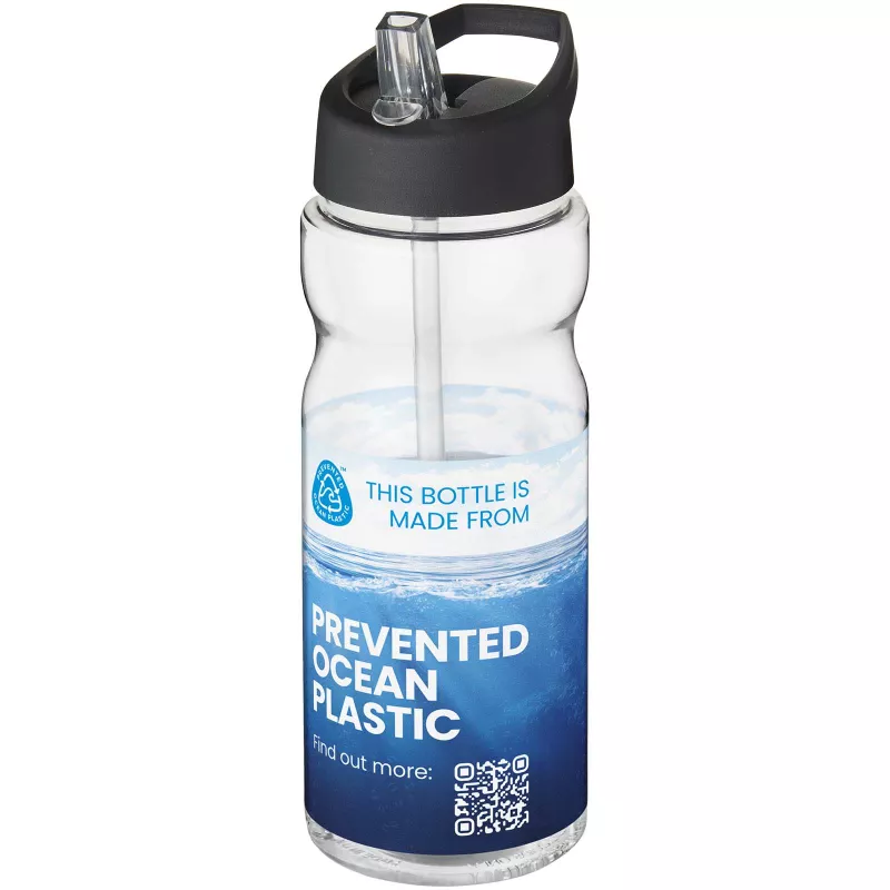 Bidon H2O Eco z wieczkiem z dzióbkiem 650 ml - Czarny-Przezroczysty (21009991)