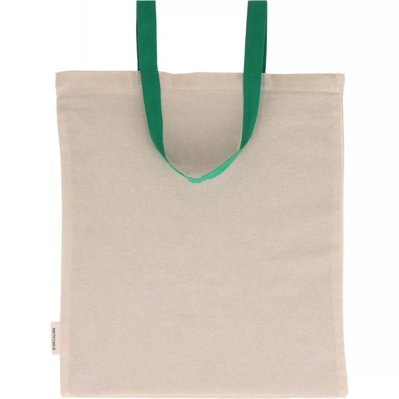 Torba bawełniana z długimi uszami, z recyklingu 140g/m2 CAMBRIDGE - zielony (545409)