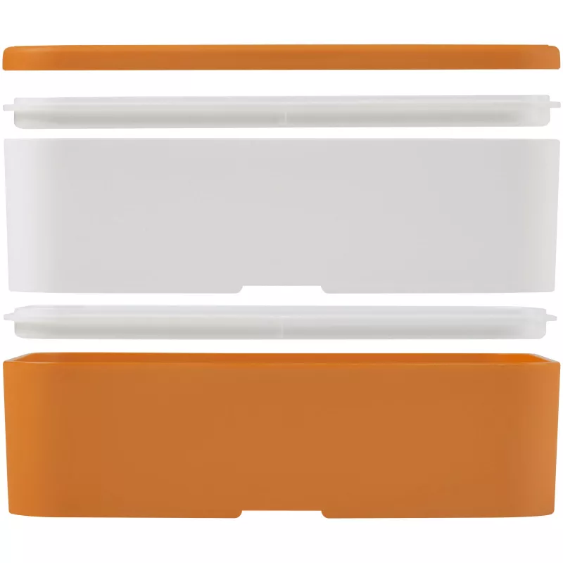 Dwupoziomowe pudełko na lunch 2 x 700 m MIYO - Biały-Pomarańczowy (21047006)