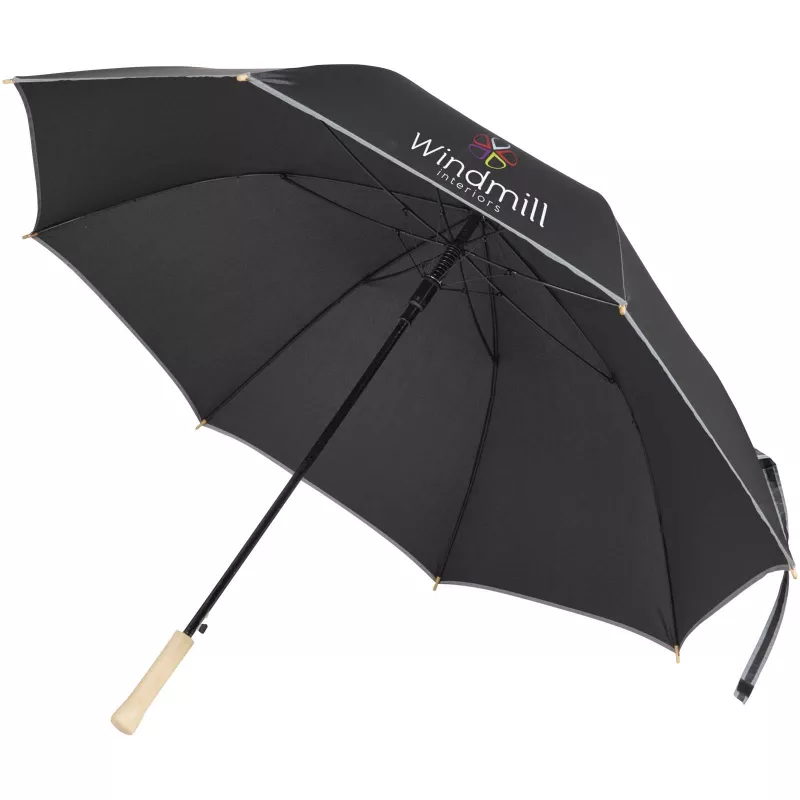 Parasol Norman 30 cali, wykonany z tworzywa sztucznego, odporny na wiatr  - Czarny (13016390)