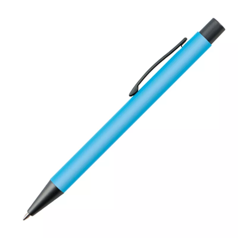 Długopis reklamowy plastikowy z metalowym klipem - jasnoniebieski (1094524)