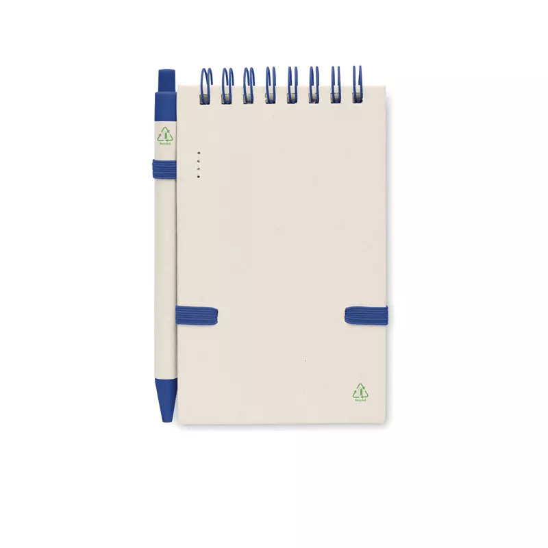 Notes A6 z recyklingu 70 kartek z długopisem MITO SET - Niebieski (MO6837-04)