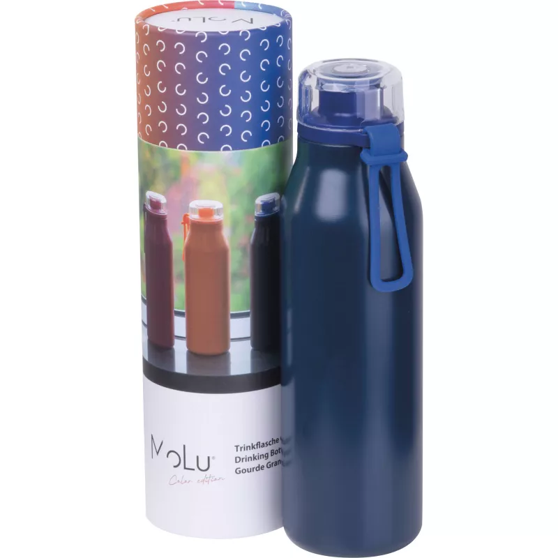 Butelka termiczna stalowa z recyklingu GRAND HAVEN MoLu 640 ml - granatowy (534944)