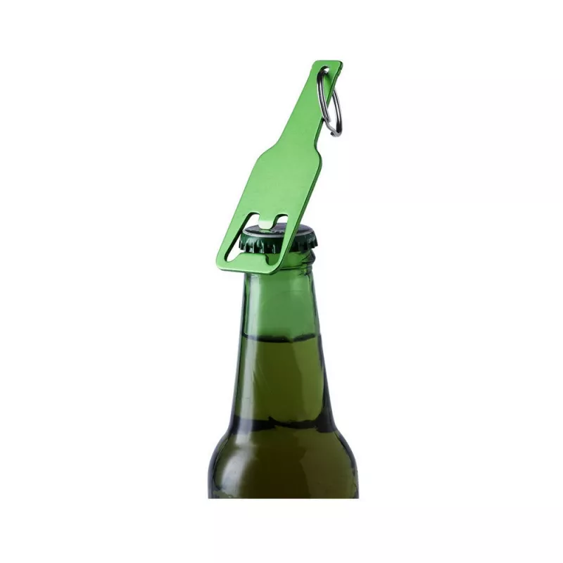 Brelok do kluczy, otwieracz do butelek "butelka" - zielony (V9971-06)