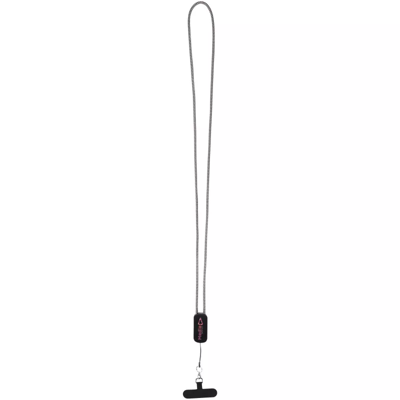 Anser smycz do smartfona z tworzyw sztucznych pochodzących z recyklingu z wbudowanym kablem 5 w 1 obsługującym moc 27 W - Czarny (12449490)