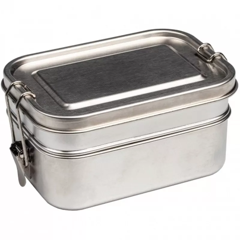 Lunch box dwupoziomowy PORTO ALEGRE 700 ml i 450 ml - szary (252907)