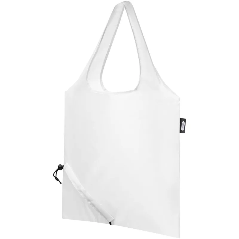 Sabia składana torba z długimi uchwytami z tworzywa RPET - Biały (12054101)