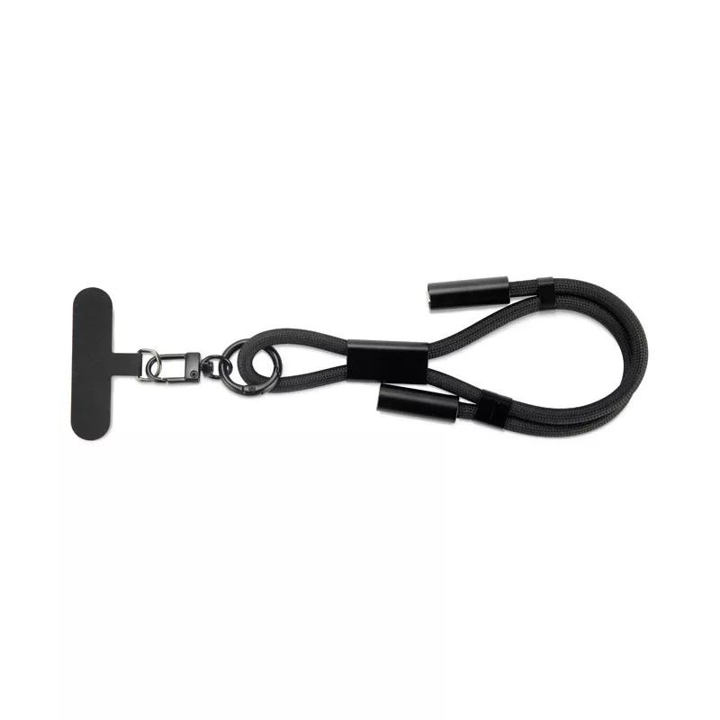 Smycz do telefonu z funkcją ładowania CHARD MINI 60W - czarny (09188-02)