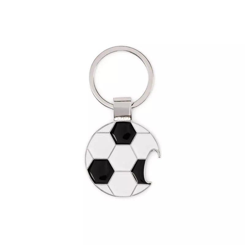 Brelok z otwieraczem w kształcie piłki OPEN GOAL - Bialy/Czarny (MO2795-33)