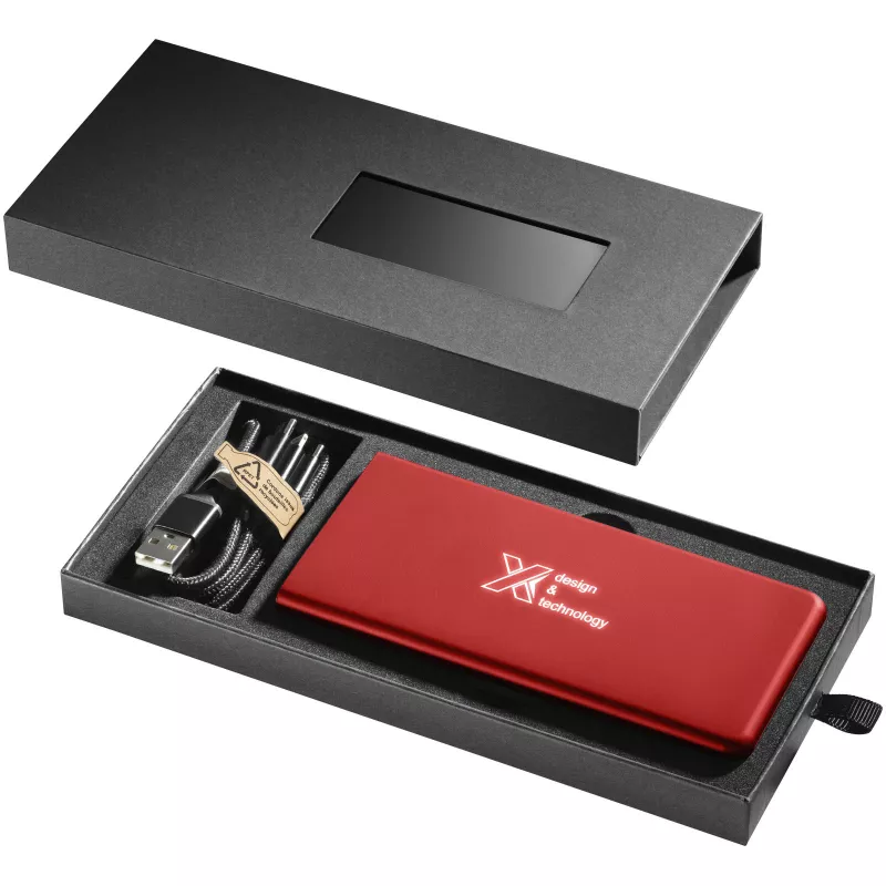 Powerbank z podświetlanym logo  - SCX.design P15 - Mid red (2PX01621)