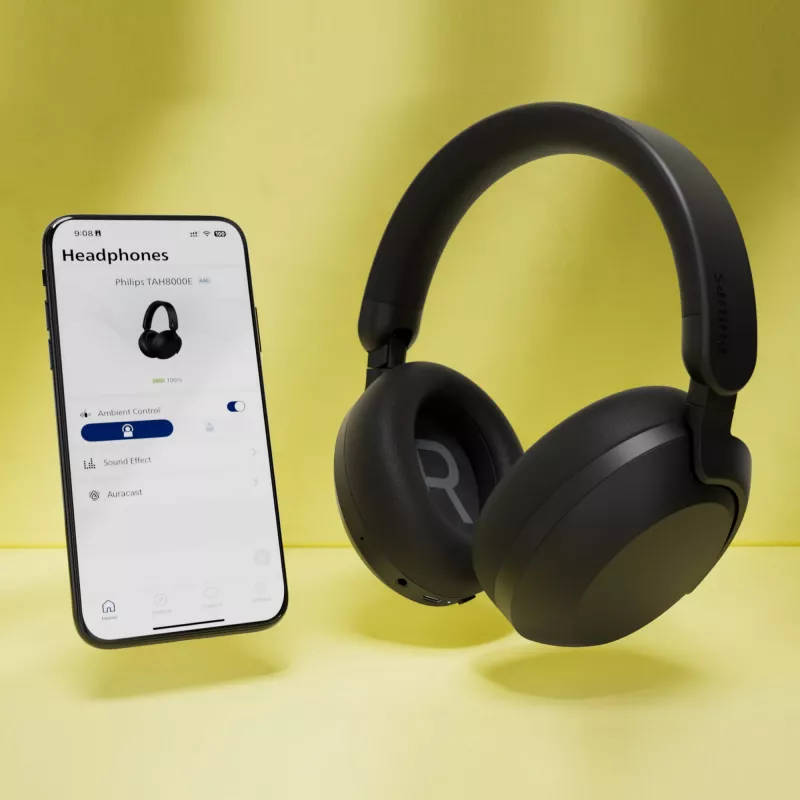 Słuchawki nauszne Philips TAH8000E z funkcją ANC  - czarny (LT42264-N0002)