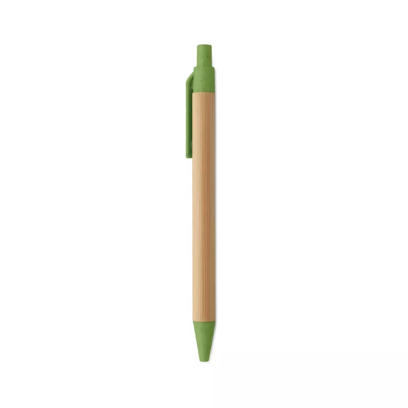 Długopis bambusowy z końcówkami ze słomy ITEA COLOUR - Zielony (MO2635-09)
