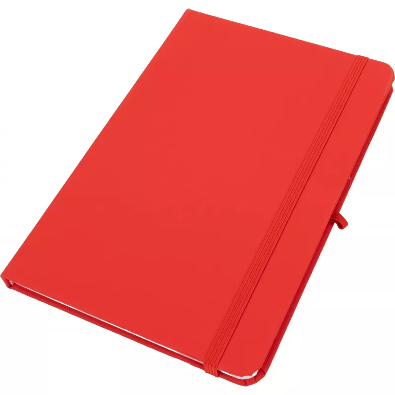 Notatnik A5 w linie z materiałów z recyklingu LORENA - czerwony (2875905)
