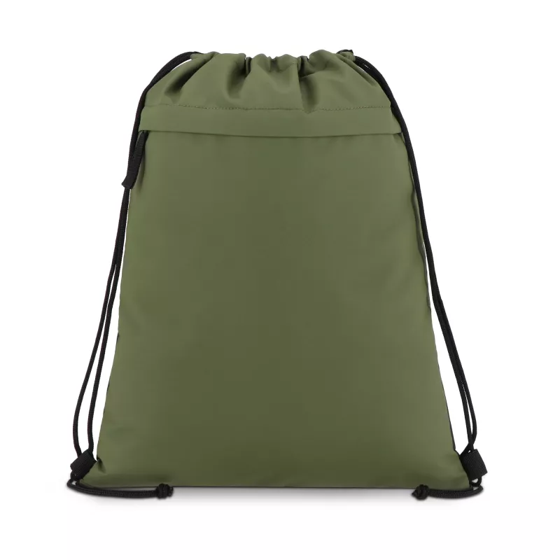 Torba ze sznurkiem z powlekanego PU R-PET 600D, wymiary 33 x 42 cm - Oliwkowa zieleń (LT91394-N0043)