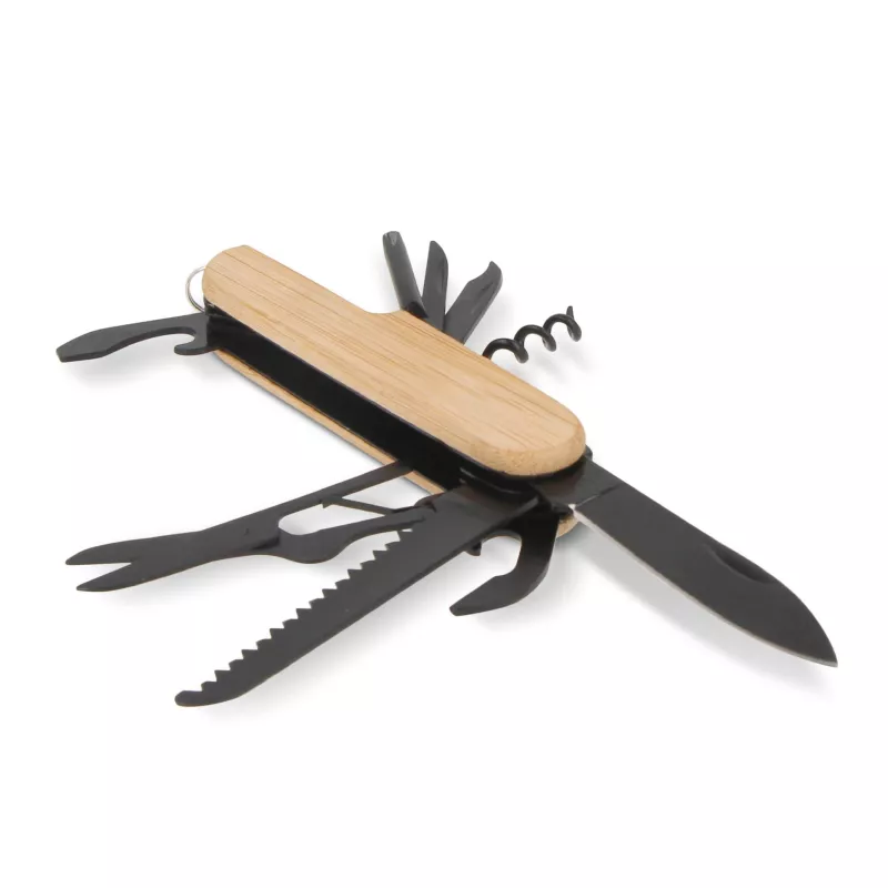 Multi-tool bamboo 9 funkcji - czarny (LT93409-N0002)